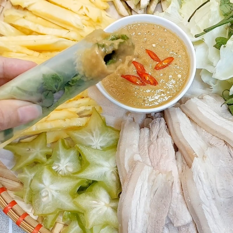 Bước 6 Thành phẩm Bánh tráng cuốn thịt heo