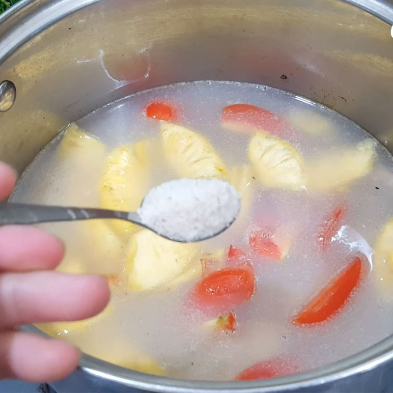 Bước 3 Thêm cà chua, dứa và đun canh chua canh chua hàu sữa