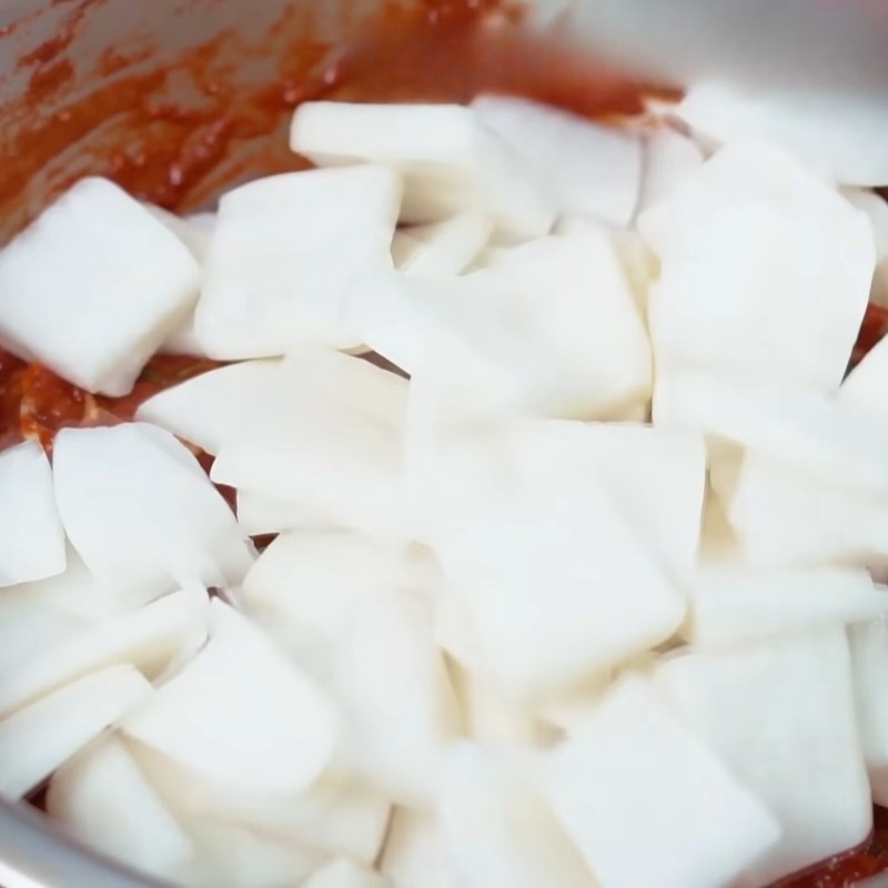 Bước 5 Trộn củ cải với sốt và lên men kim chi Kim chi củ cải trắng