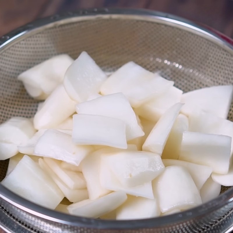 Bước 5 Trộn củ cải với sốt và lên men kim chi Kim chi củ cải trắng