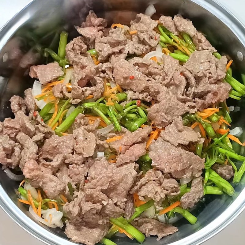 Bước 8 Trộn gỏi bò rau muống Gỏi bò rau muống