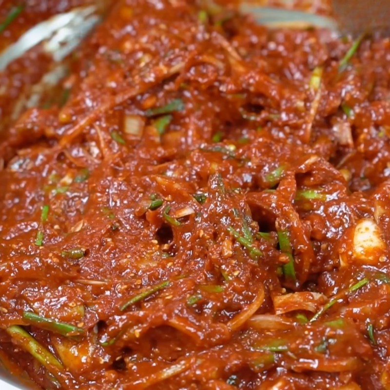 Bước 4 Trộn sốt kim chi củ cải trắng Kim chi củ cải trắng
