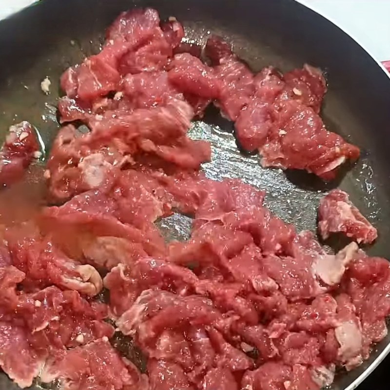 Bước 6 Xào thịt bò Gỏi bò rau muống