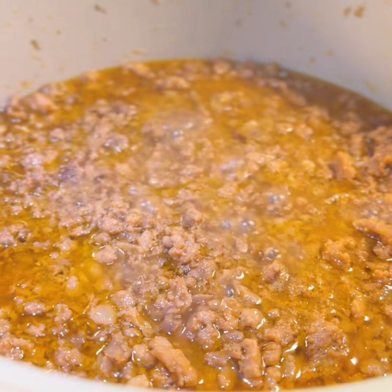 Bước 3 Xào và chưng thịt Mắm tép chưng tôm thịt