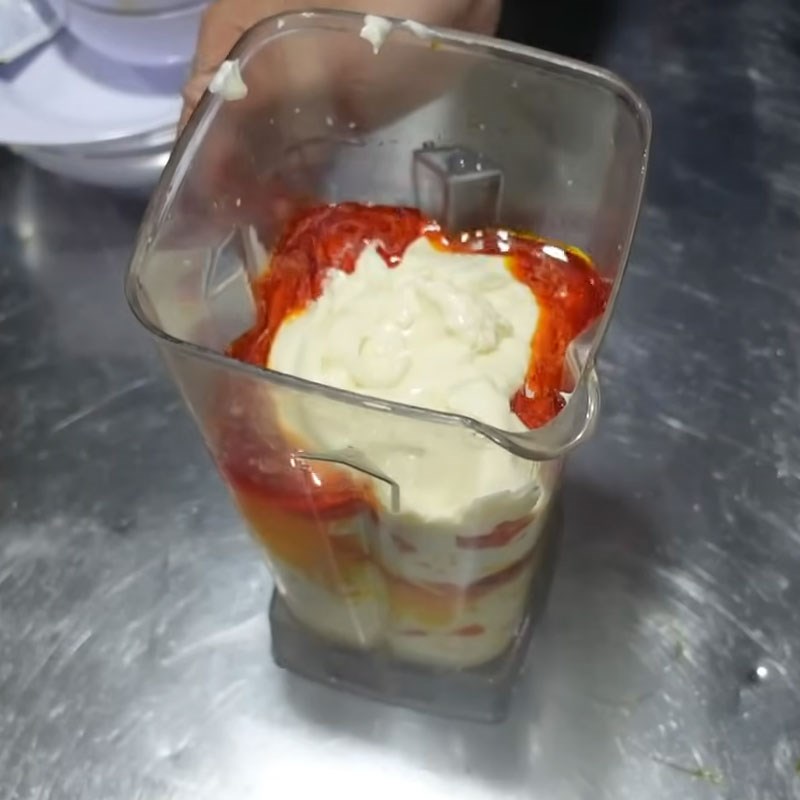 Bước 2 Xay sốt phô mai sánh mịn sốt phô mai nướng hàu