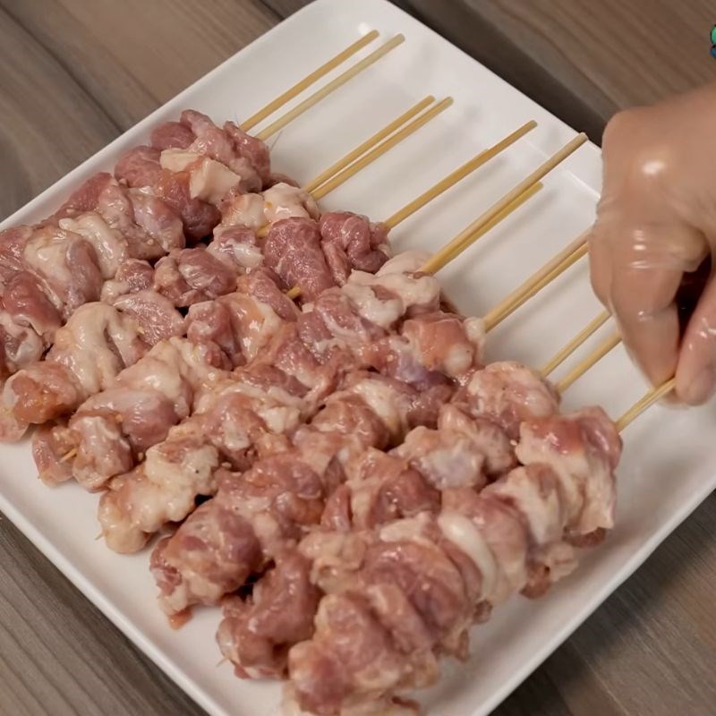 Bước 6 Xiên que thịt Bún trộn thịt nướng
