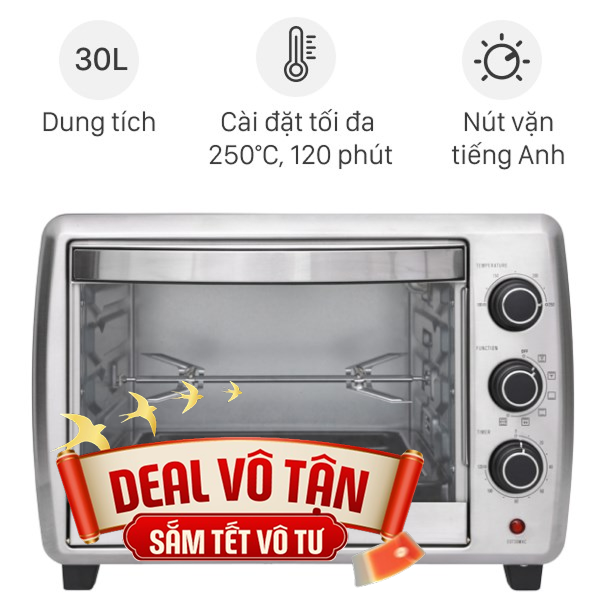 Lò nướng thùng Electrolux 1800W EOT30MXC 30 lít