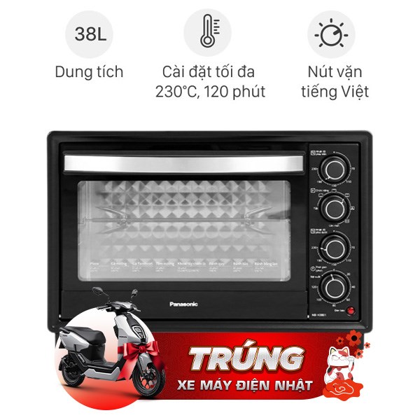 Lò nướng thùng Panasonic 1500W NB-H3801KRA 38 lít