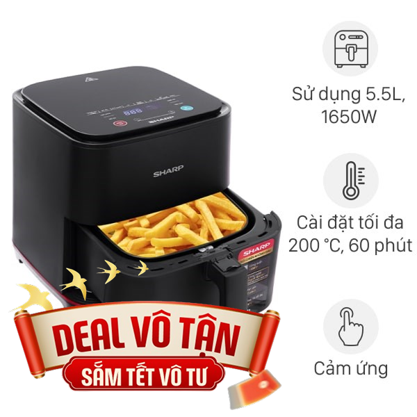 Nồi chiên không dầu Sharp 7 lít KF-AF70EV-BK