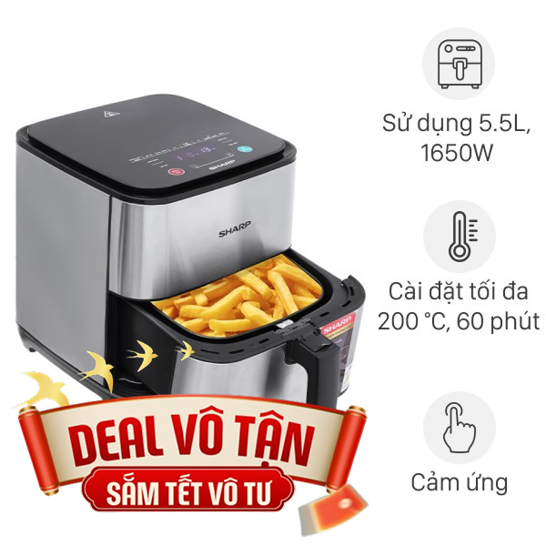 Nồi chiên không dầu Sharp 7 lít KF-AF70EV-ST