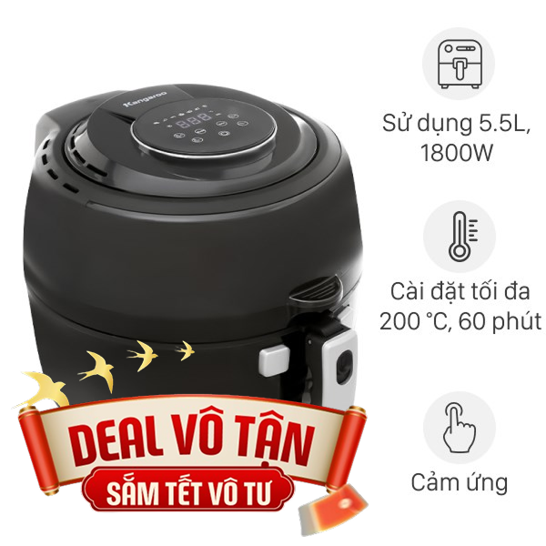 Nồi chiên không dầu Kangaroo 6.5 lít KG65AF