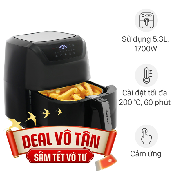 Nồi chiên không dầu Kangaroo 8 lít KG8AF1A