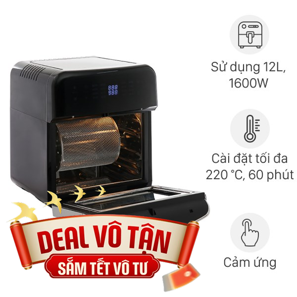 Lò chiên không dầu Kangaroo 12.5 lít KG12AF6A