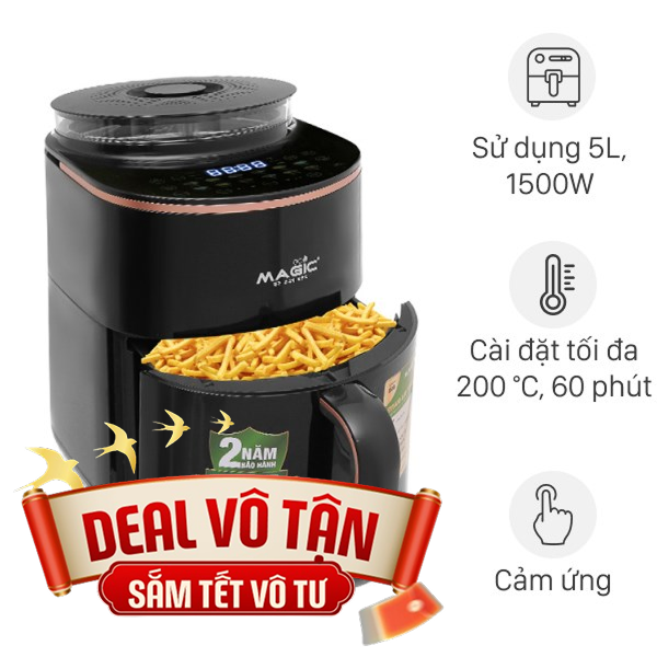 Nồi chiên không dầu kết hợp hấp Magic Eco 5 lít S05