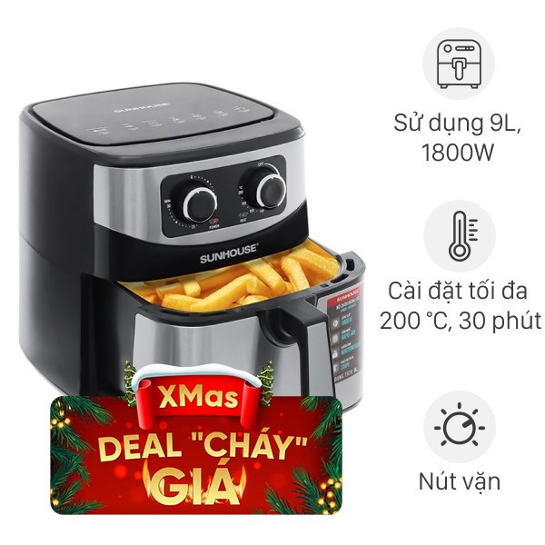 Nồi chiên không dầu Sunhouse 9 lít SHD4035