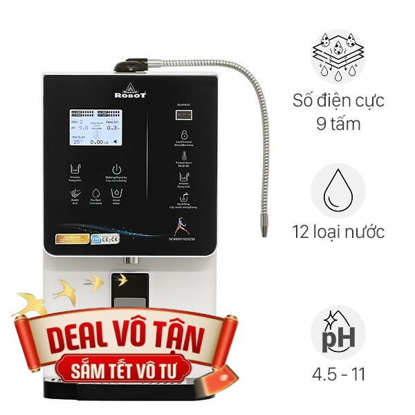 Máy lọc nước điện giải ion kiềm nóng nguội lạnh ROBOT IonQueen 912X