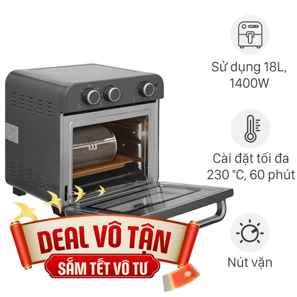 Lò chiên không dầu Hawonkoo 18 lít AFH-180-GR