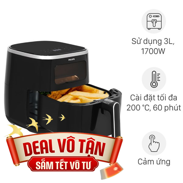 Nồi chiên không dầu Philips 5.6 lít HD9257/80