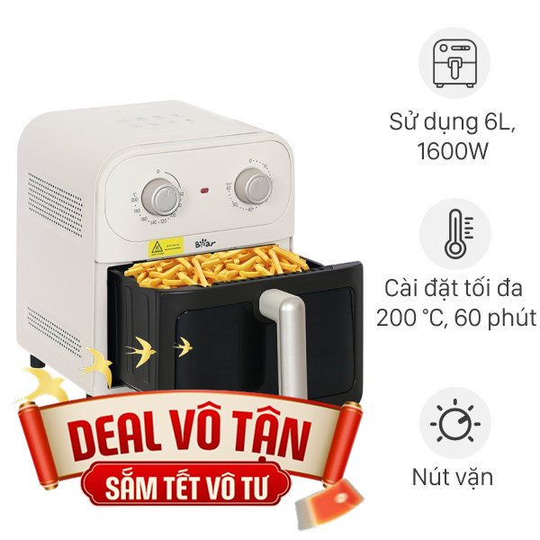 Nồi chiên không dầu Bear 6 lít BAF-P63W1
