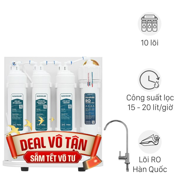 Máy lọc nước RO Hydrogen Sunhouse SHA8201KV