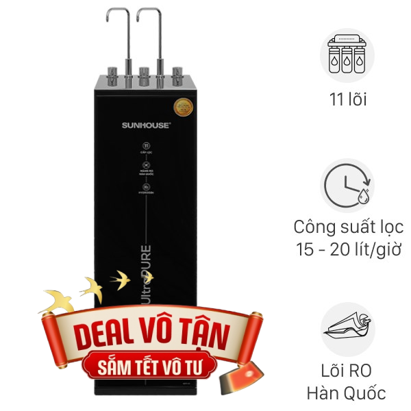 Máy lọc nước RO nóng nguội lạnh Hydrogen Sunhouse SHA76222KL