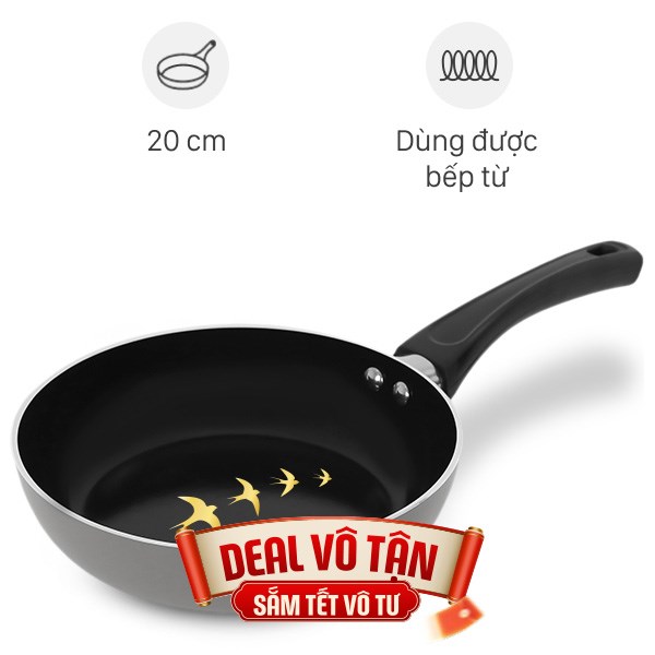 Chảo nhôm chống dính đáy từ Elmich Colosseum Y1 EL-3718