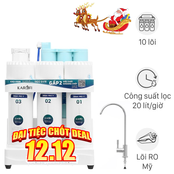 Máy lọc nước RO Karofi KAQ-US08 10 lõi