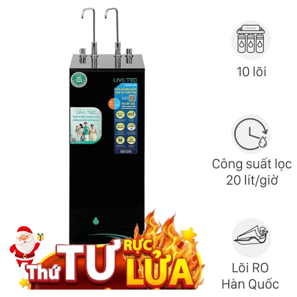 Máy lọc nước RO nóng nguội Hydrogen Livotec 635 10 lõi