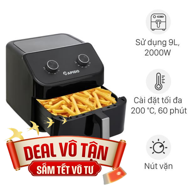 Nồi chiên không dầu Rapido 9 lít RAF-9.0M