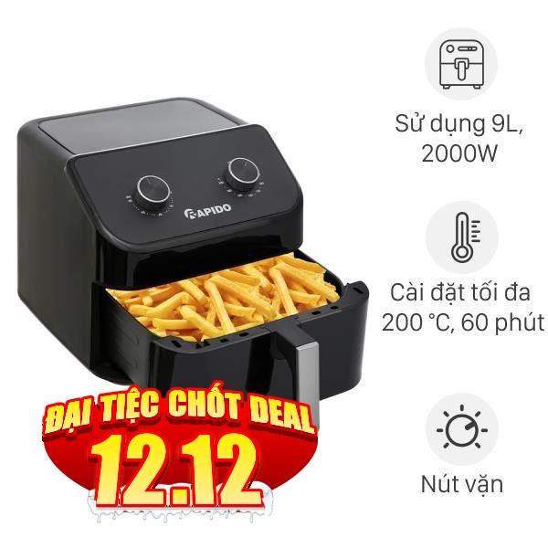 Nồi chiên không dầu Rapido 9 lít RAF-9.0M