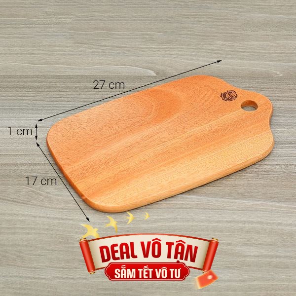 Thớt thái gỗ chữ nhật 27 x 17 cm Trường Sơn EV27