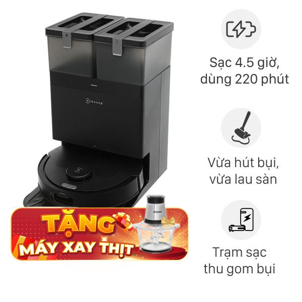 Robot hút bụi lau nhà Ecovacs T30C - Đen