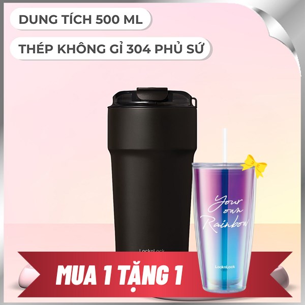 Bình giữ nhiệt nóng lạnh Inox 500 ml Lock&Lock LHC4357BLK