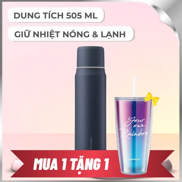 Bình giữ nhiệt nóng lạnh Inox 505 ml Lock&Lock LHC1487NVY