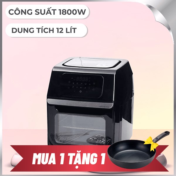 Lò nướng kiêm nồi chiên không dầu Lock&Lock 1800W EJF696BLK 12 lít