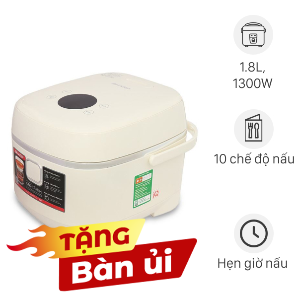 Nồi cơm điện cao tần Sharp 1.8 lít KS-IH18IX-WH