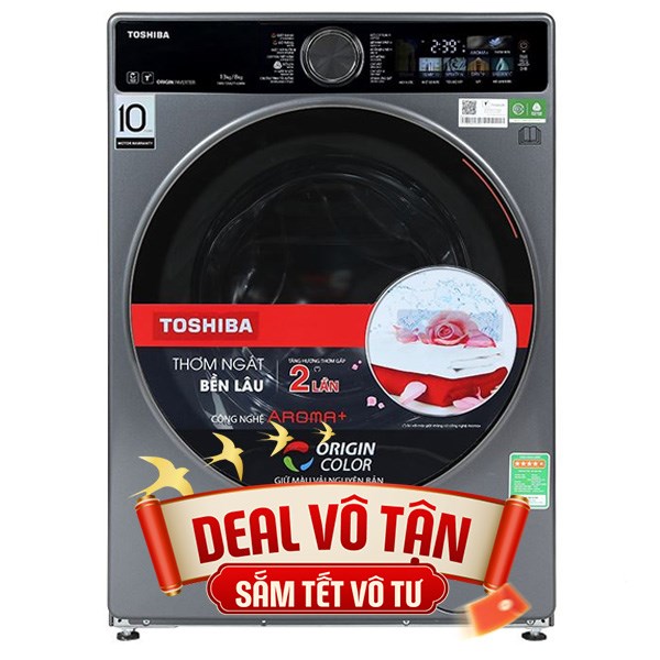 Toshiba Inverter Giặt 13 Kg - Sấy 8 Kg TWD-T25BZP140MWV(MG)