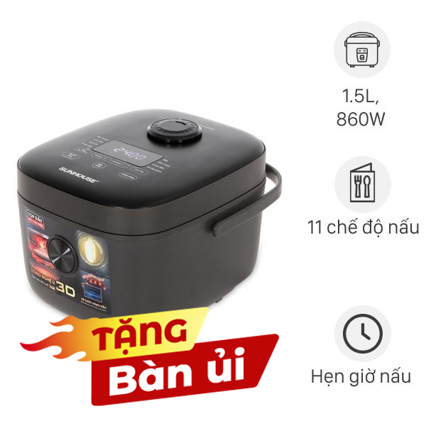 Nồi cơm điện tử Sunhouse 1.5 lít SHD8823
                Mẫu mới