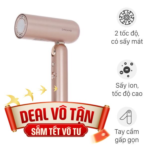 Máy sấy tóc và tạo kiểu đa năng Dreame Pocket Uni AHD54 Rosy Gold