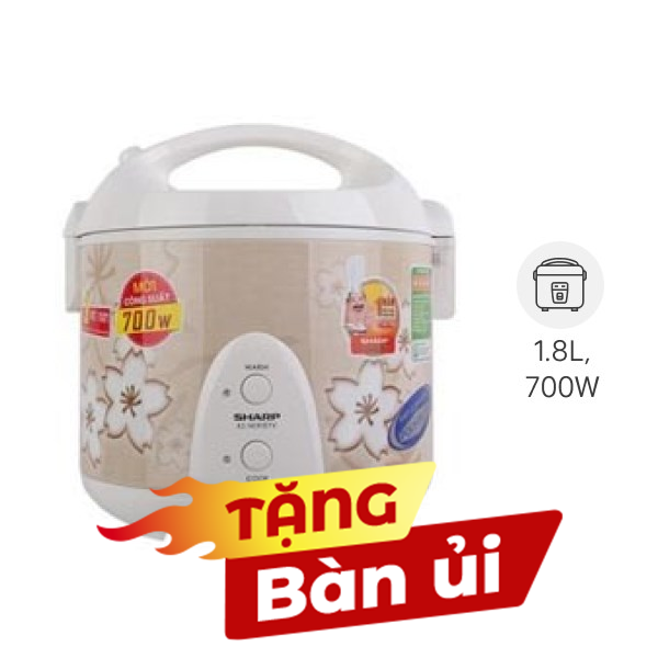 Nồi cơm nắp gài Sharp 1.8 lít KS-N191ETV
