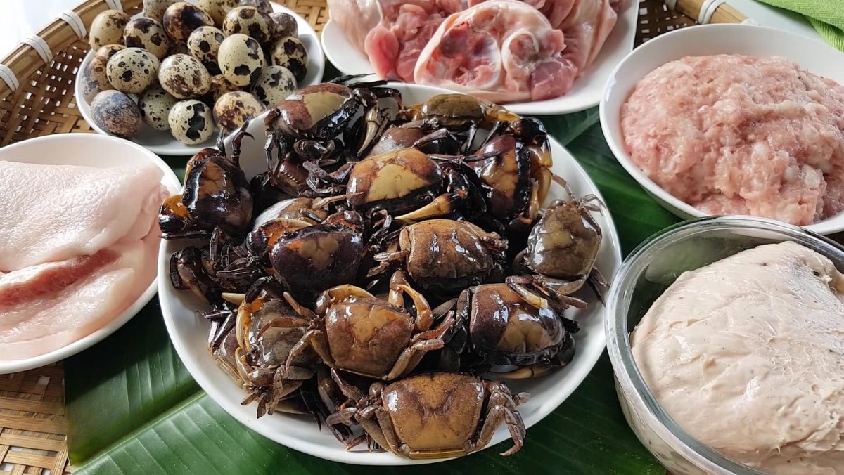 Nguyên liệu món ăn cách nấu bánh canh cua đồng ngon, nước dùng ngọt thanh chuẩn vị tại nhà