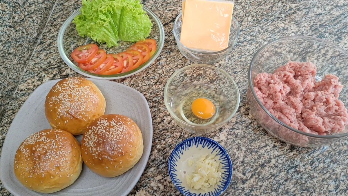 Nguyên liệu món ăn cách làm bánh mì hamburger