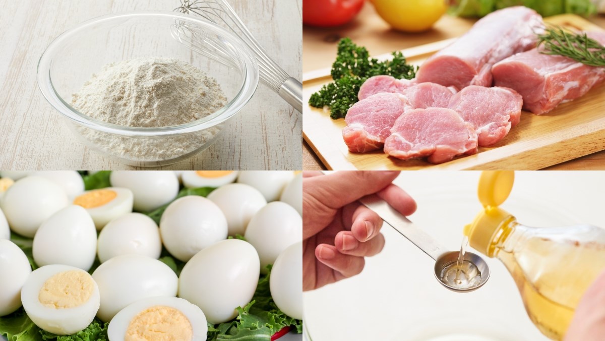 Nguyên liệu món ăn cách làm bánh xíu páo nam định bằng nồi chiên không dầu giòn rụm thơm ngon