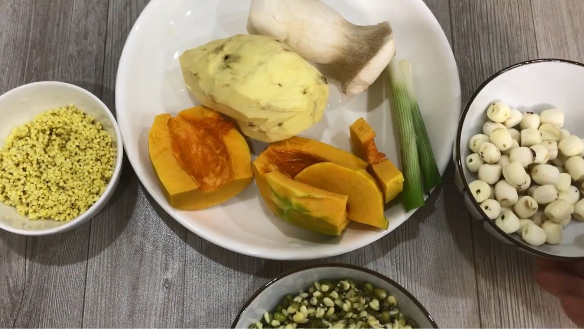 Nguyên liệu món ăn cháo kê đậu xanh