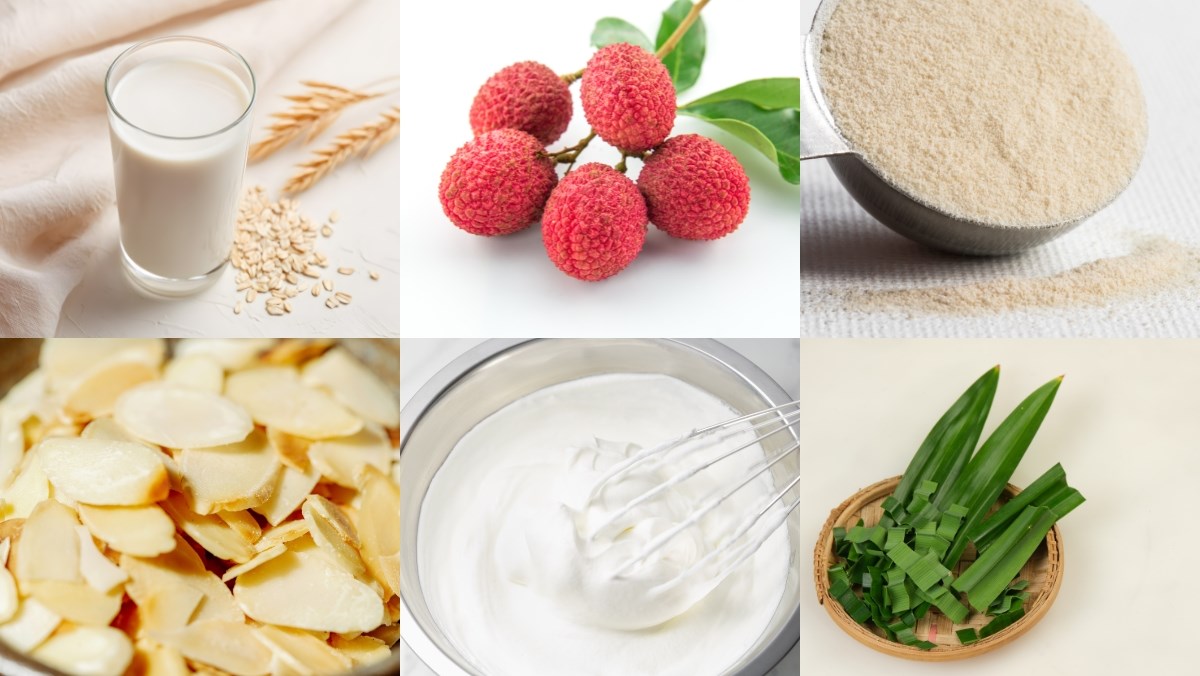 Nguyên liệu món ăn chè khúc bạch bằng whipping cream
