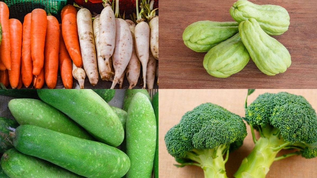 Nguyên liệu món ăn rau củ luộc