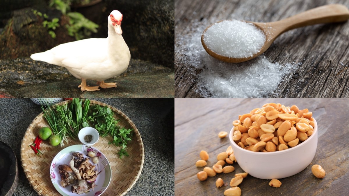 Nguyên liệu món ăn cách hãm tiết canh vịt bằng mì chính đông như thạch cực đơn giản tại nhà