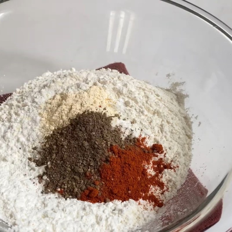 Bước 3 Trộn bột chiên gà chuẩn vị Gà rán sốt kem hành