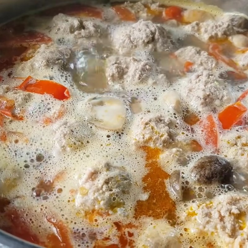 Bước 5 Nấu nước dùng bánh canh riêu cua đồng Bánh canh cua đồng