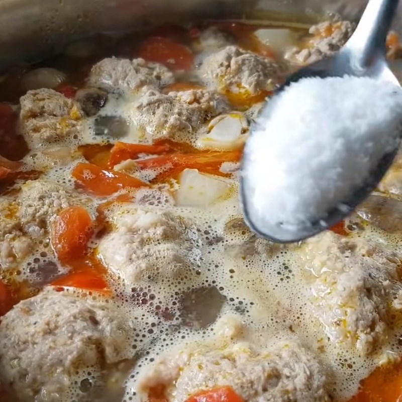 Bước 5 Nấu nước dùng bánh canh riêu cua đồng Bánh canh cua đồng